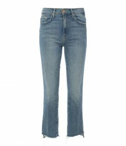 MOTHER Jean The Insider Crop Step Fray Denim Scenic Route