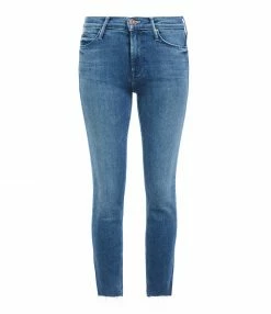 MOTHER Jean Mid Rise Dazzler Crop Fray We're All In This To