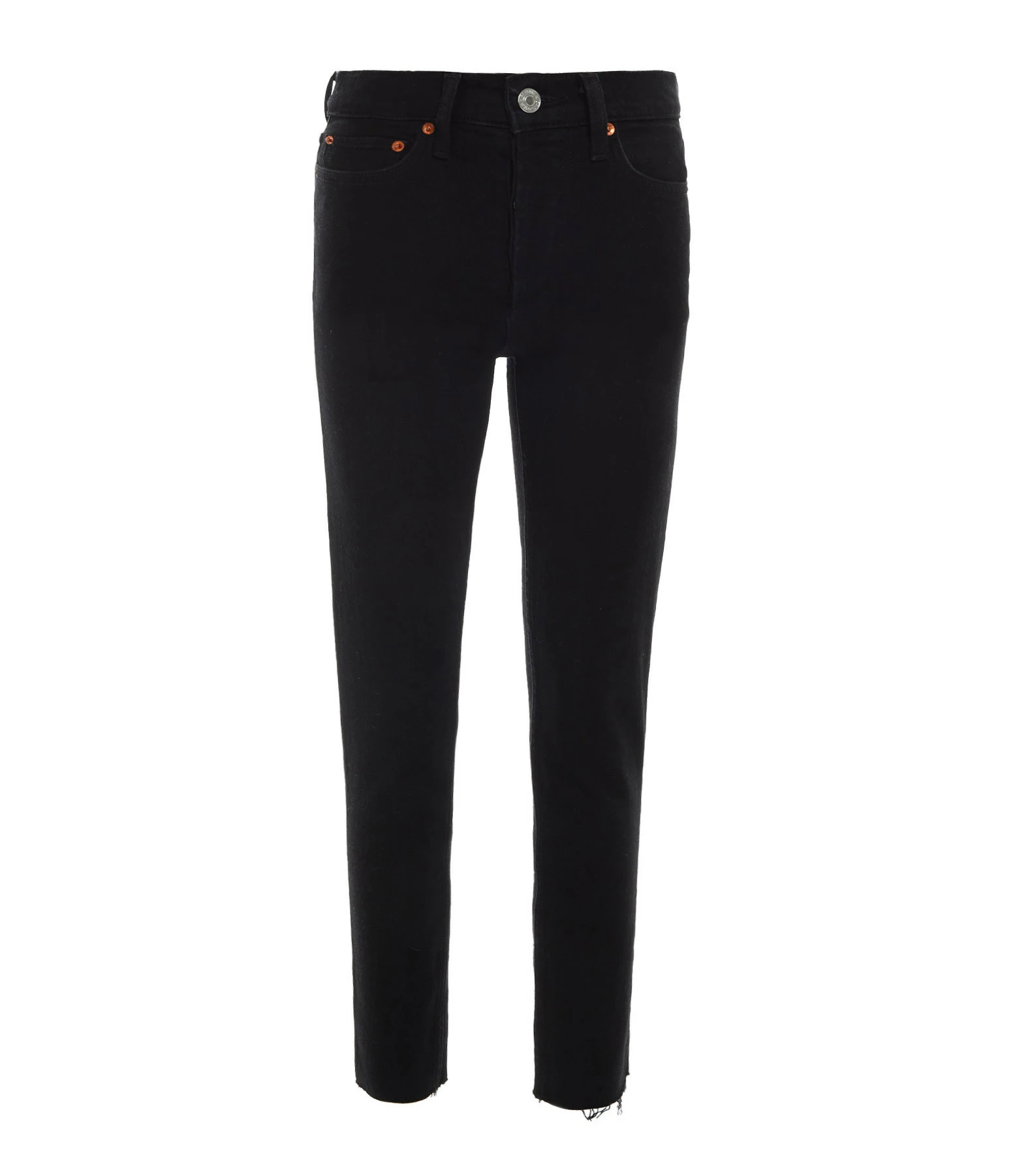RE/DONE Jean Crop Taille Haute Noir 1 RE/DONE Jean Crop Taille Haute Noir