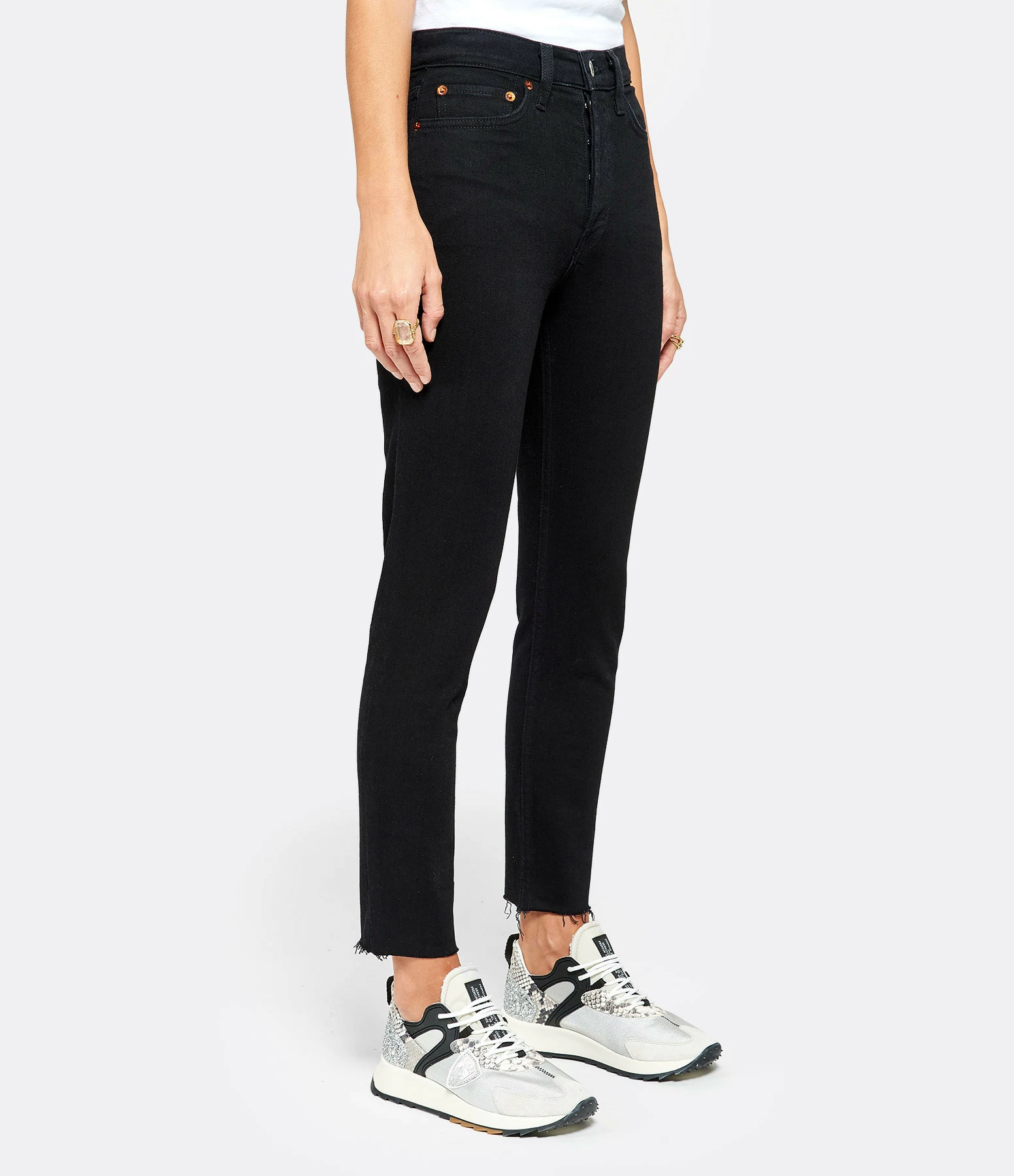 RE/DONE Jean Crop Taille Haute Noir 4 RE/DONE Jean Crop Taille Haute Noir - Image 4
