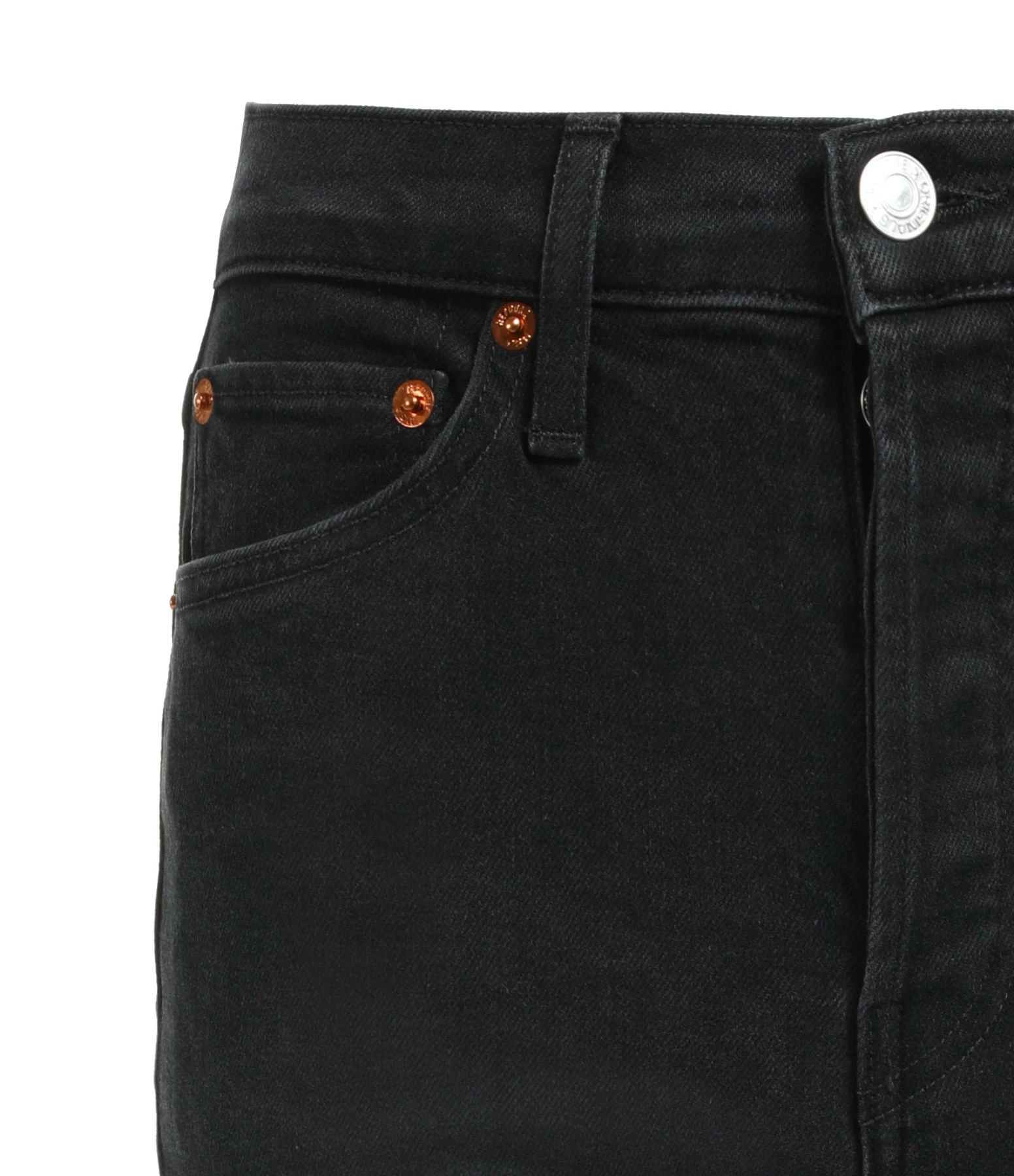 RE/DONE Jean Crop Taille Haute Noir Délavé 2 RE/DONE Jean Crop Taille Haute Noir Délavé - Image 2