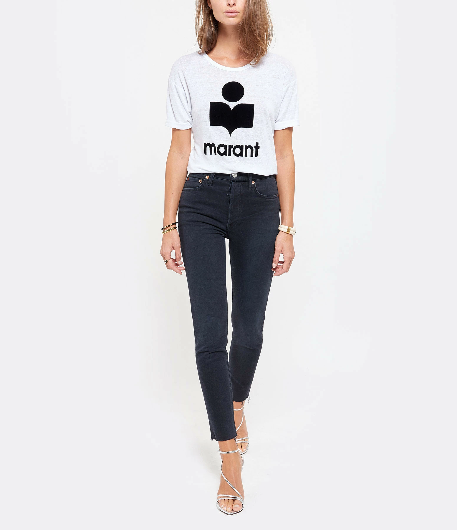 RE/DONE Jean Crop Taille Haute Noir Délavé 3 RE/DONE Jean Crop Taille Haute Noir Délavé - Image 3