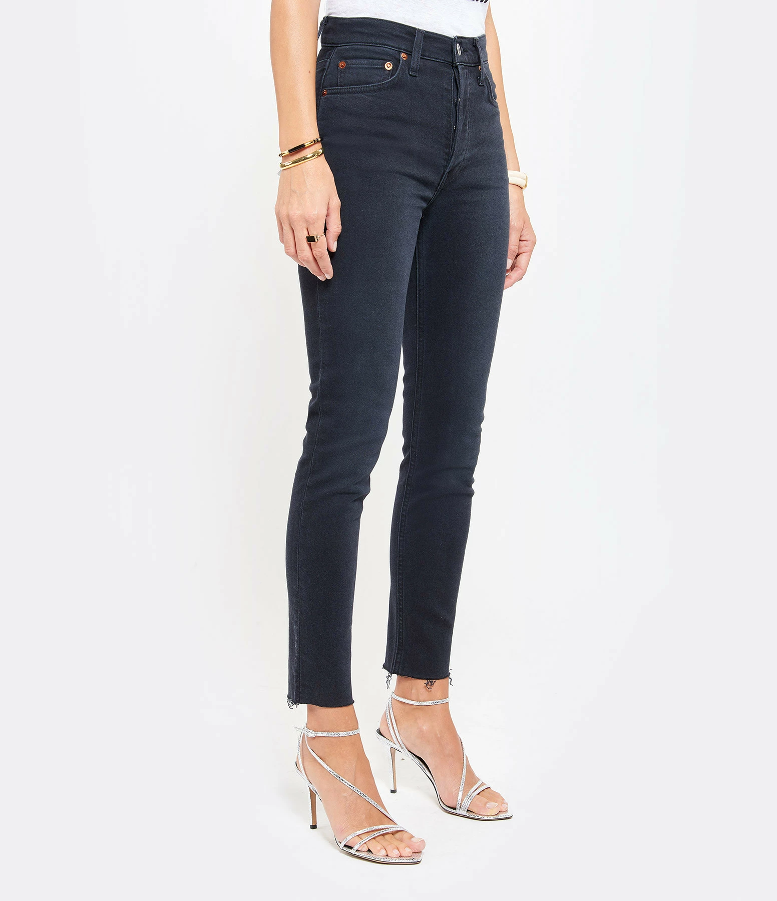 RE/DONE Jean Crop Taille Haute Noir Délavé 5 RE/DONE Jean Crop Taille Haute Noir Délavé - Image 5