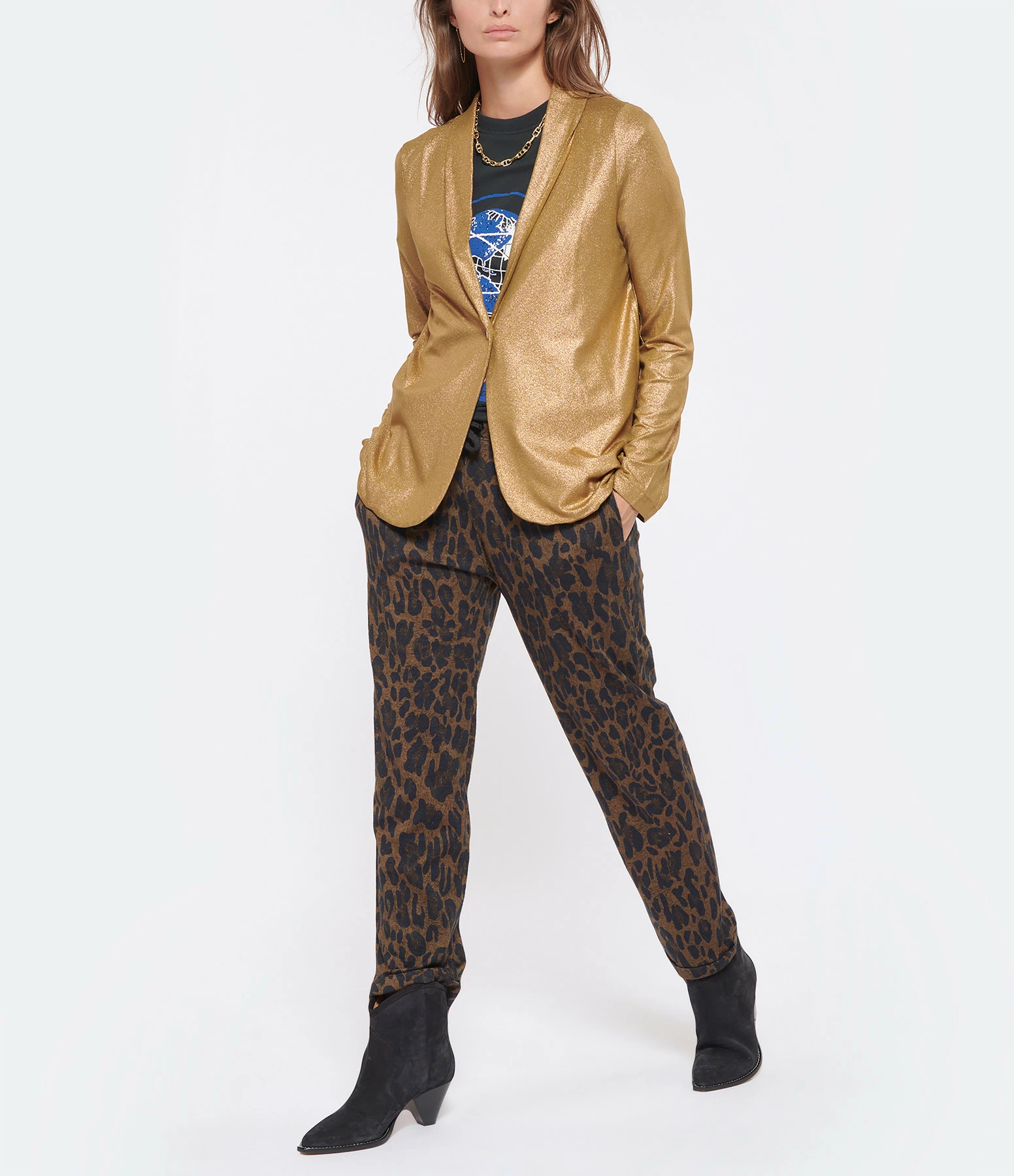 MAJESTIC FILATURES Pantalon Coton Léopard Camel 6 MAJESTIC FILATURES Pantalon Coton Léopard Camel - Image 6