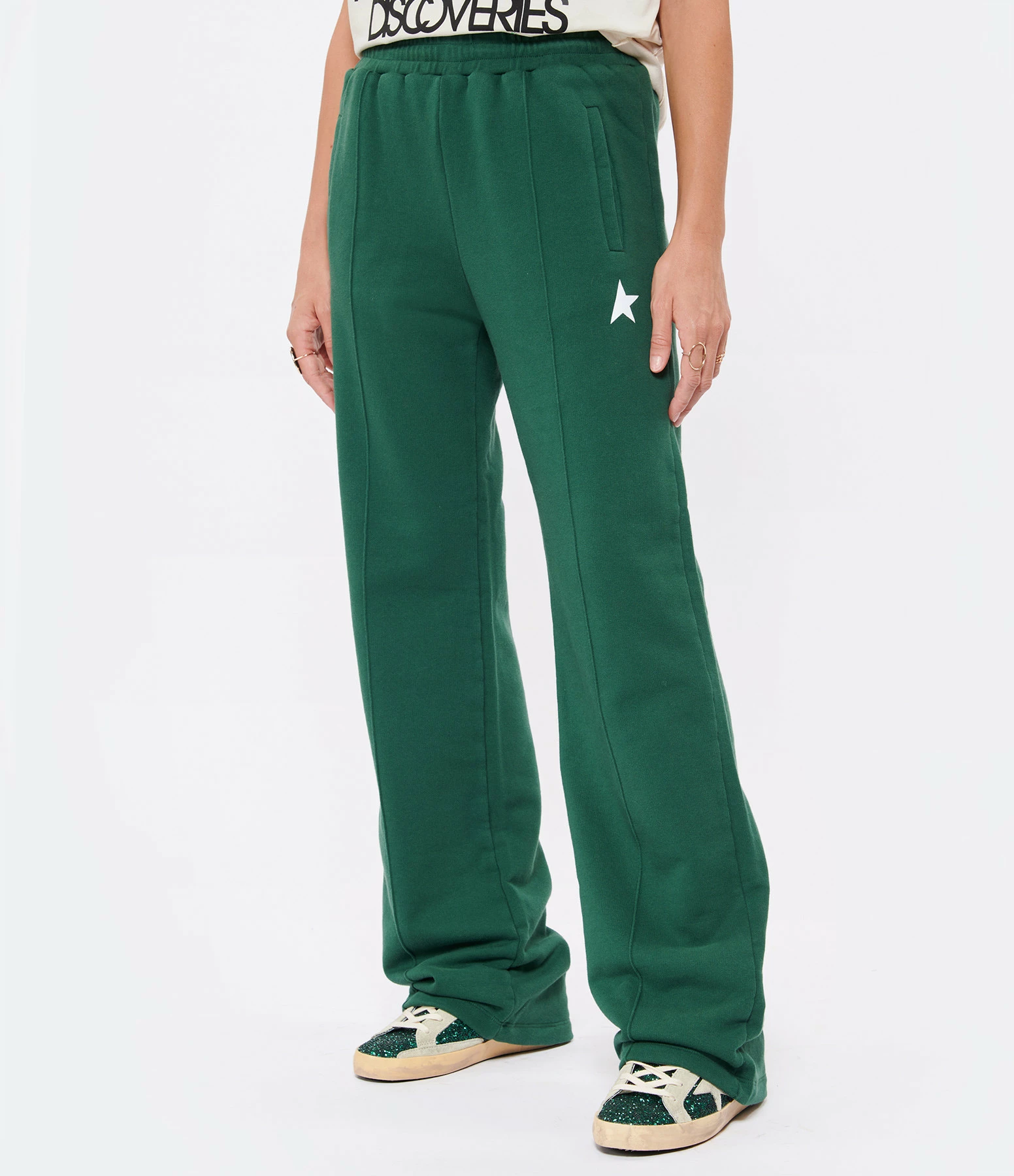 GOLDEN GOOSE Jogging Dorotea Small Star Vert Blanc 4 GOLDEN GOOSE Jogging Dorotea Small Star Vert Blanc - Image 4