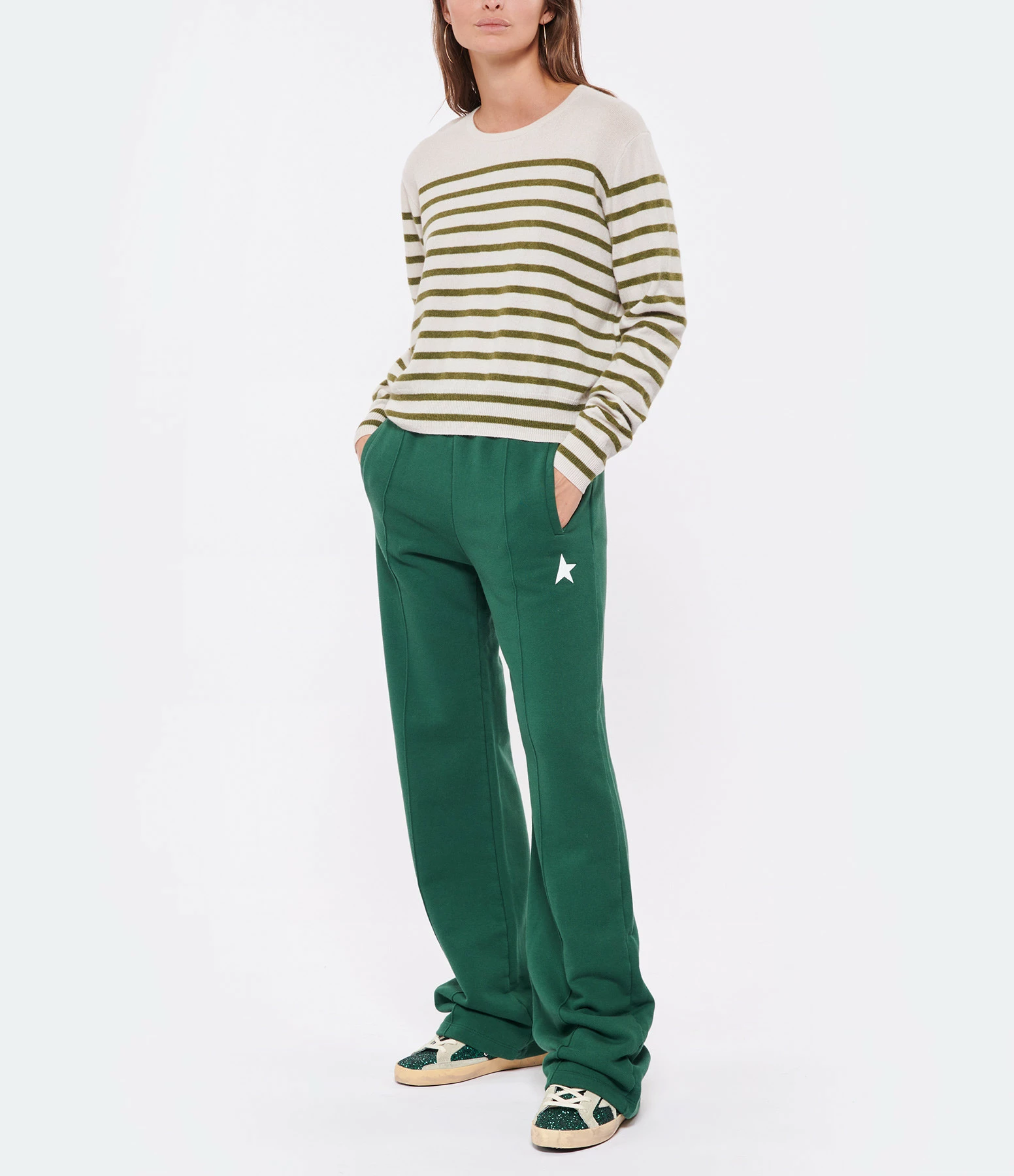 GOLDEN GOOSE Jogging Dorotea Small Star Vert Blanc 6 GOLDEN GOOSE Jogging Dorotea Small Star Vert Blanc - Image 6