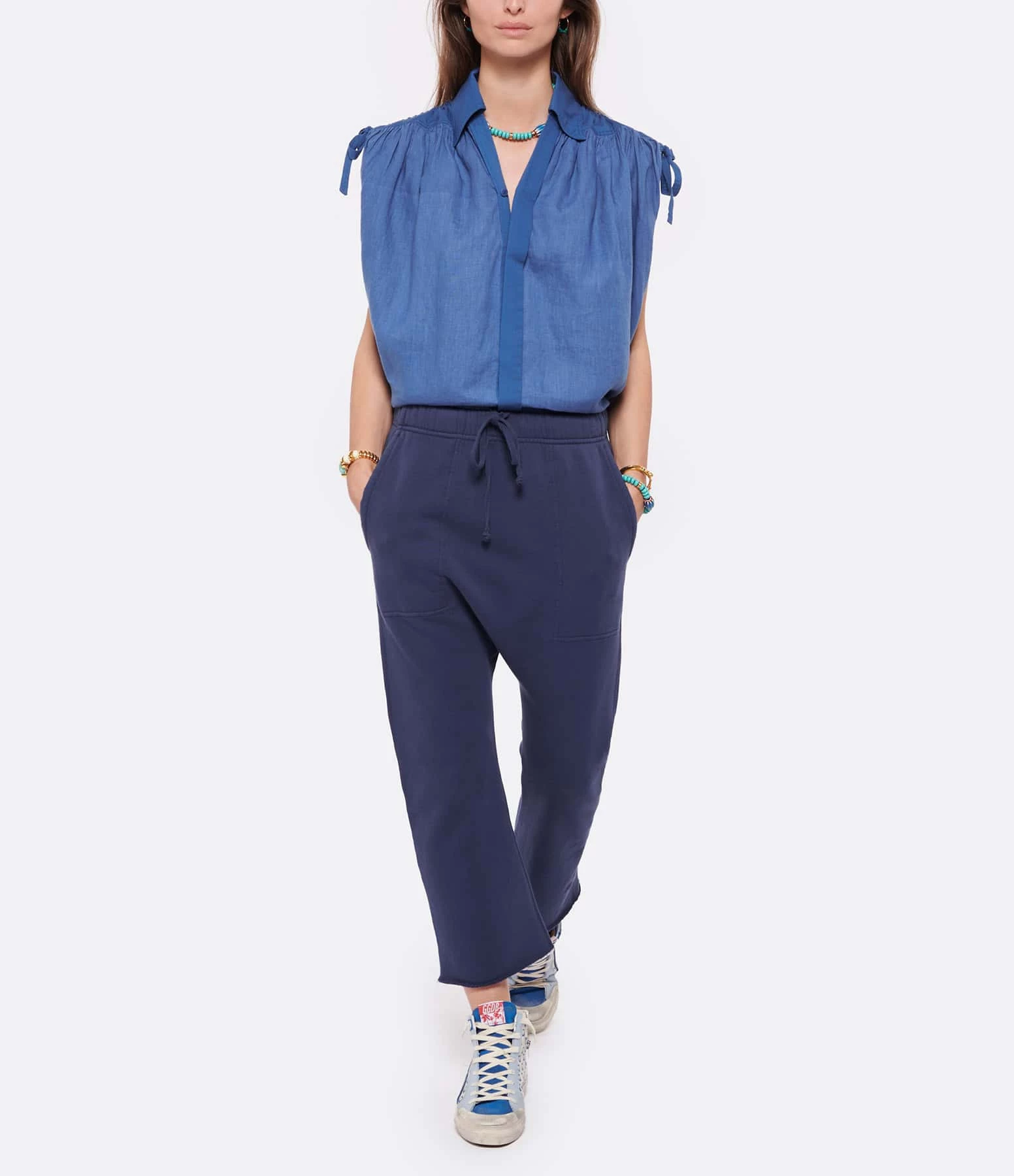 NILI LOTAN Jogging SF Coton Bleu Marine 3 NILI LOTAN Jogging SF Coton Bleu Marine - Image 3