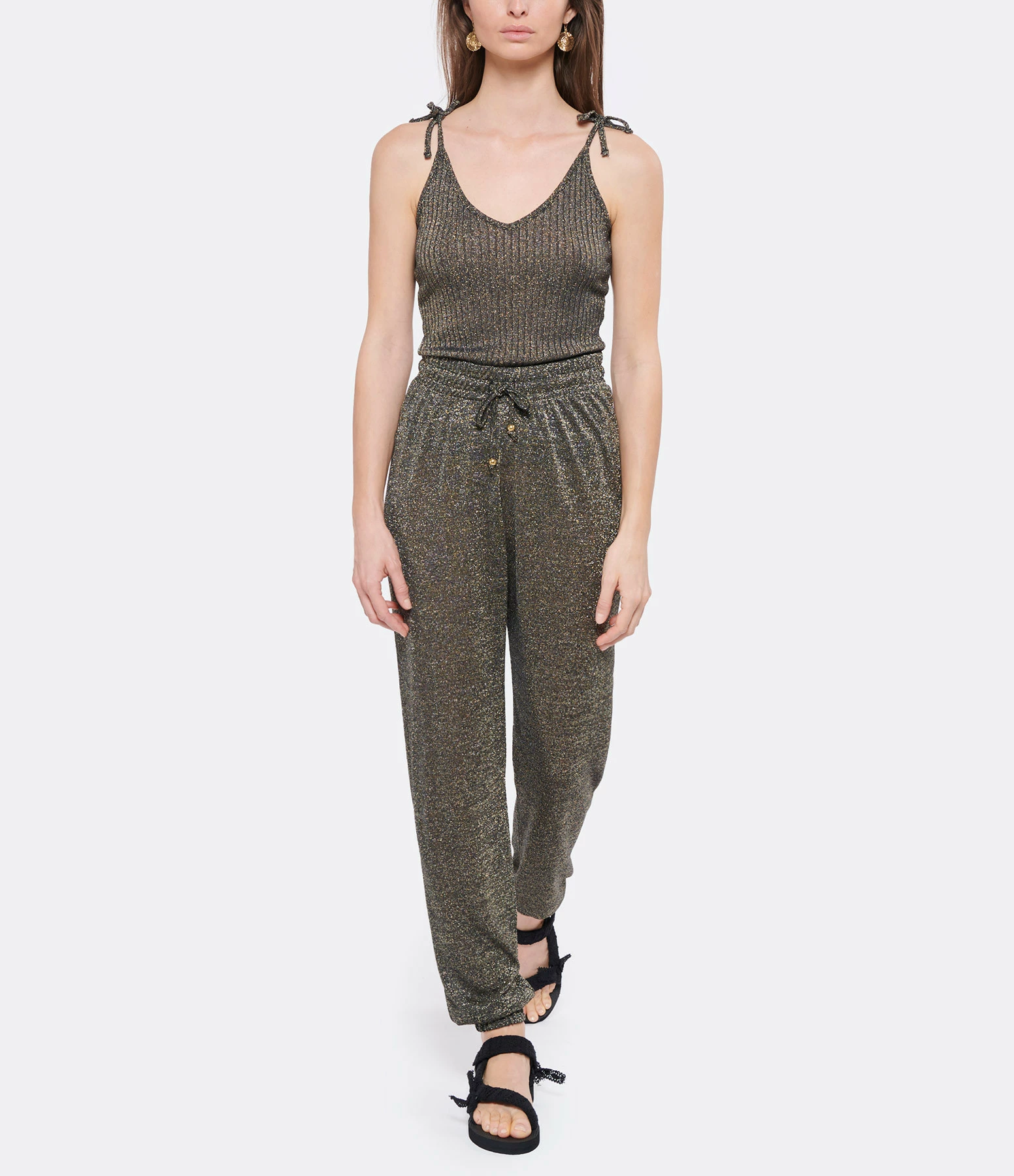 BELIZA Pantalon Maille Noir Lurex 3 BELIZA Pantalon Maille Noir Lurex - Image 3