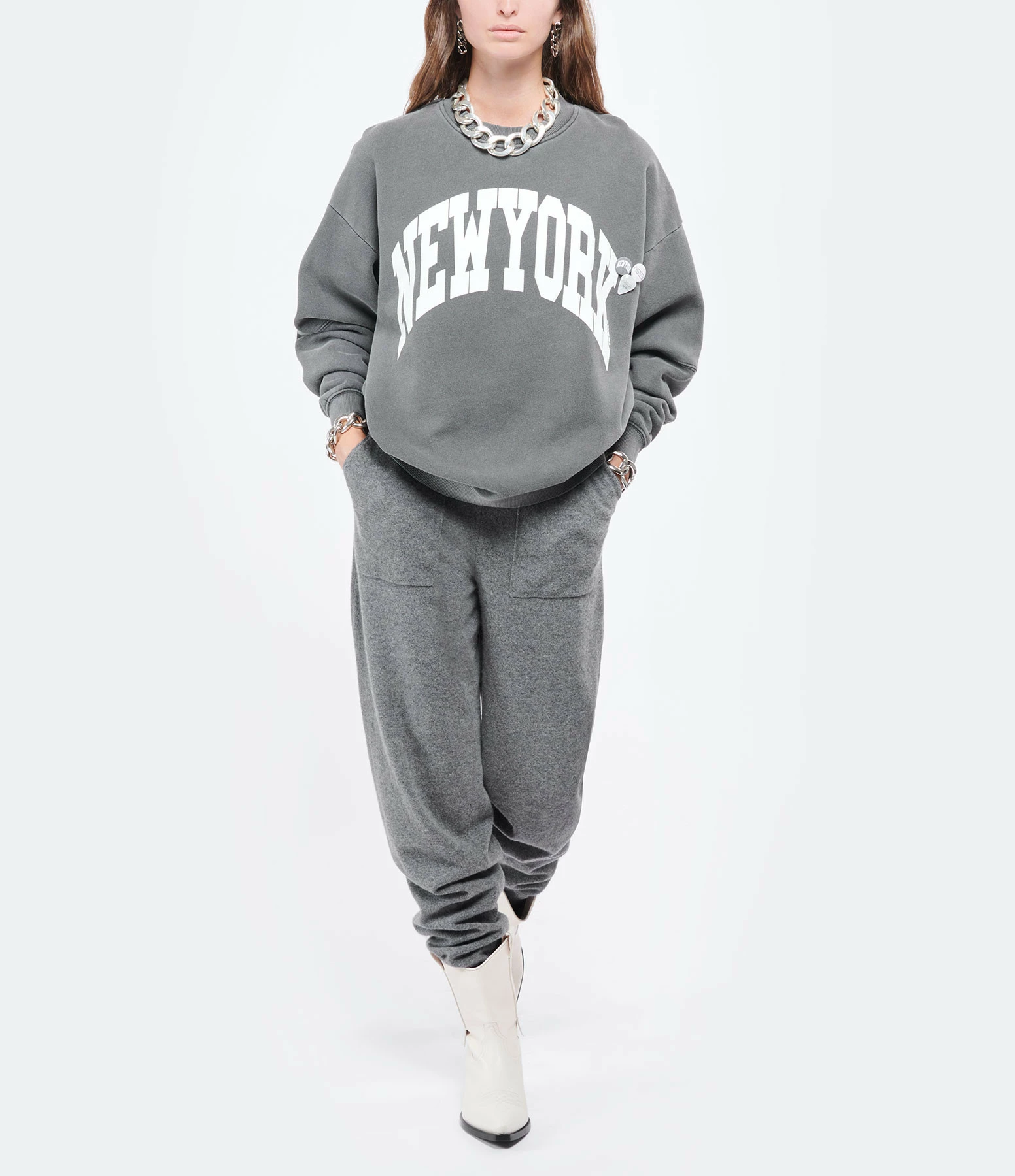 ROBERTO COLLINA Jogging Laine Gris 6 ROBERTO COLLINA Jogging Laine Gris - Image 6