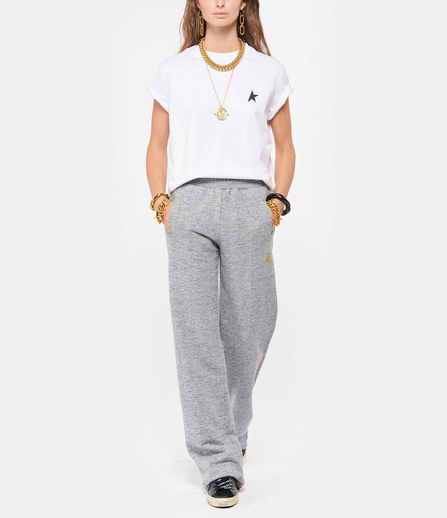 GOLDEN GOOSE Jogging Dorotea Étoile Coton Gris 3 GOLDEN GOOSE Jogging Dorotea Étoile Coton Gris - Image 3