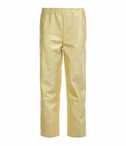MAEVY MOUVEMENT LIBRE Pantalon Cuir Vegan Doré