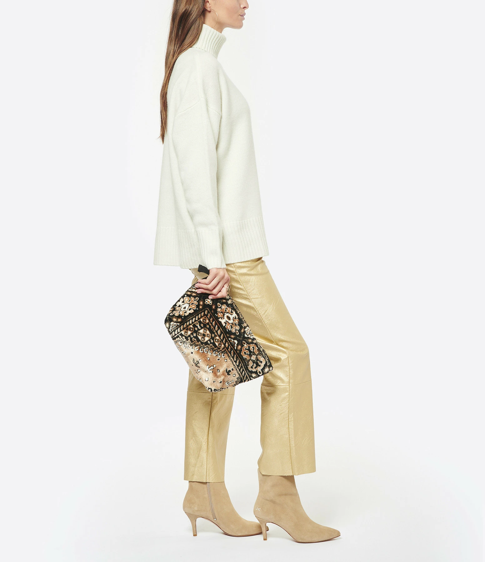 MAEVY MOUVEMENT LIBRE Pantalon Cuir Vegan Doré 3 MAEVY MOUVEMENT LIBRE Pantalon Cuir Vegan Doré - Image 3