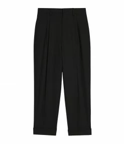 AMI PARIS Pantalon Carotte Laine Vierge Noir