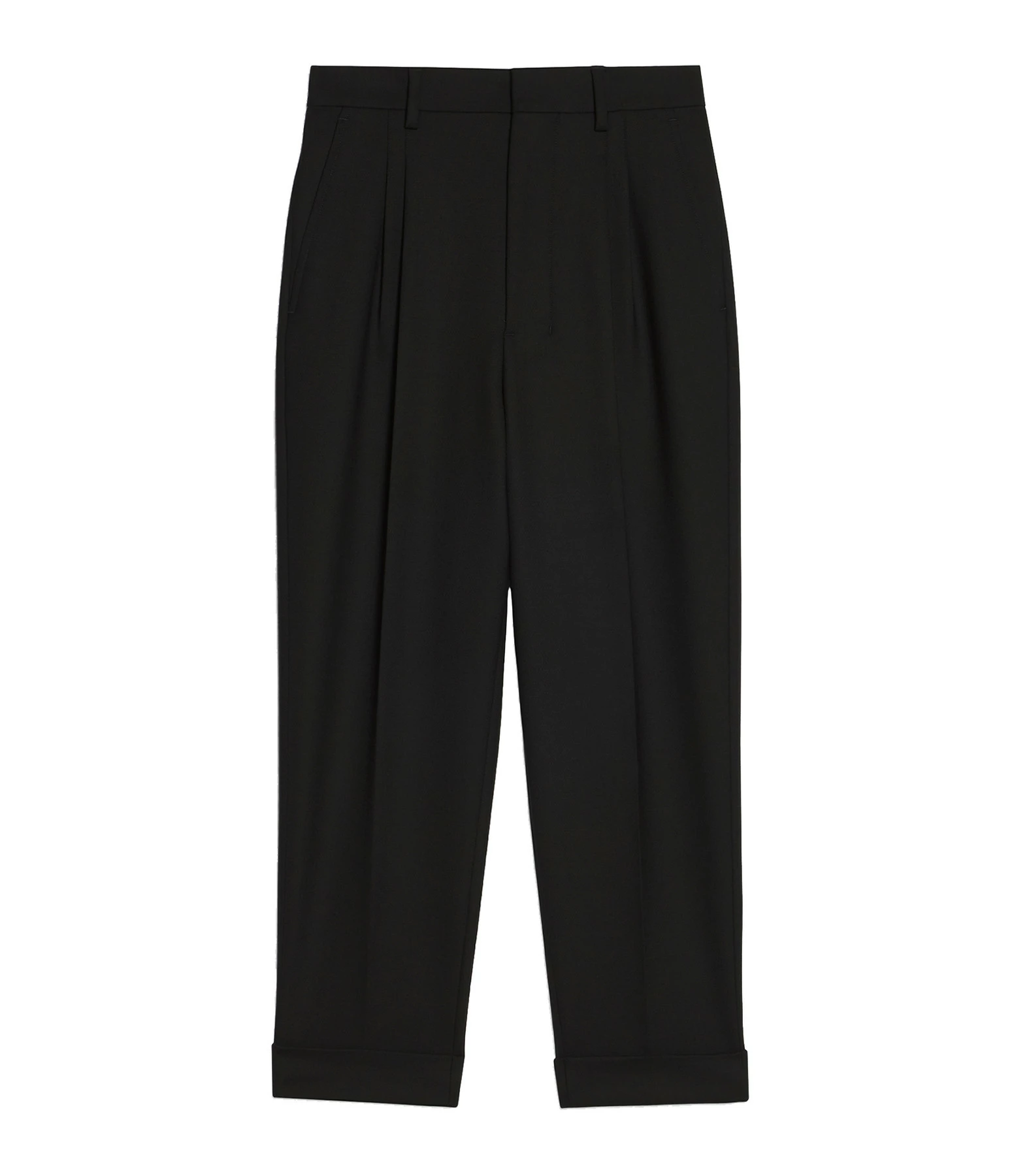 AMI PARIS Pantalon Carotte Laine Vierge Noir 1 AMI PARIS Pantalon Carotte Laine Vierge Noir