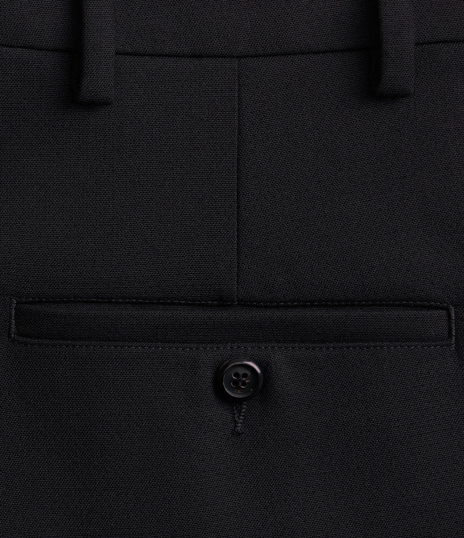 AMI PARIS Pantalon Carotte Laine Vierge Noir 2 AMI PARIS Pantalon Carotte Laine Vierge Noir - Image 2