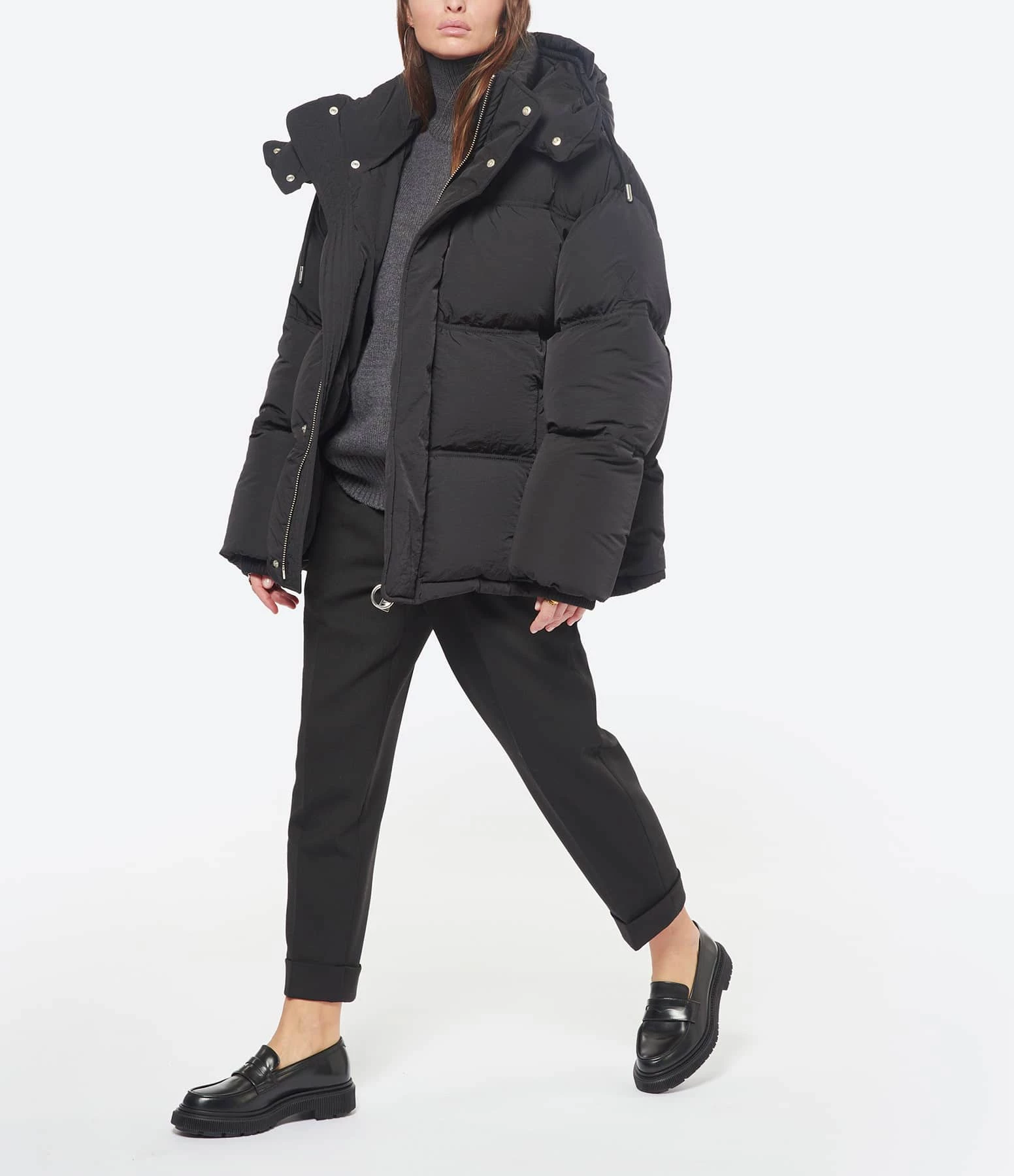 AMI PARIS Pantalon Carotte Laine Vierge Noir 4 AMI PARIS Pantalon Carotte Laine Vierge Noir - Image 4