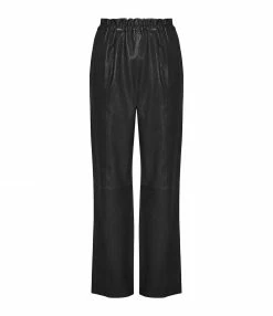FORTE_FORTE Pantalon Cuir Noir Ombra