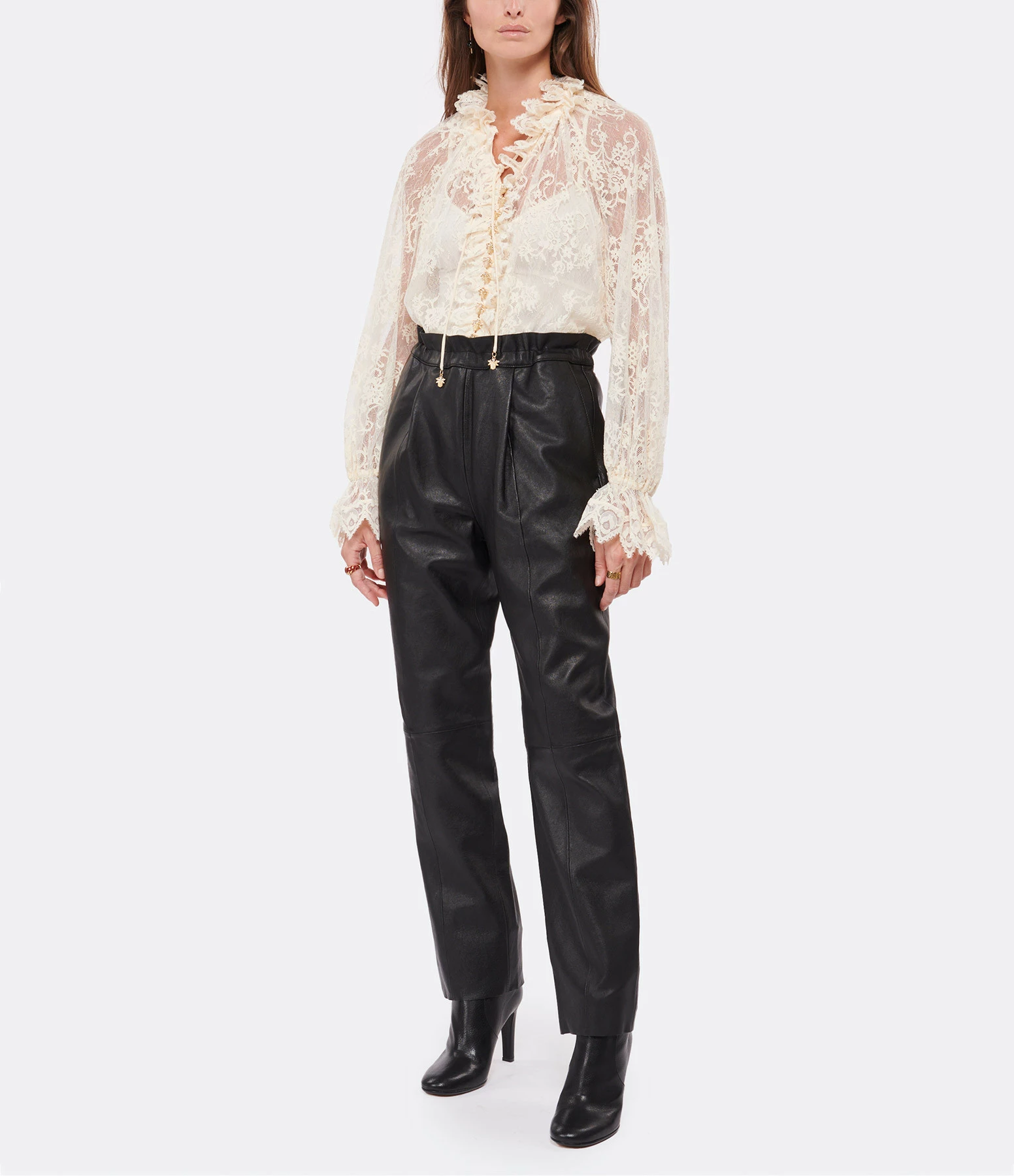 FORTE_FORTE Pantalon Cuir Noir Ombra 2 FORTE_FORTE Pantalon Cuir Noir Ombra - Image 2