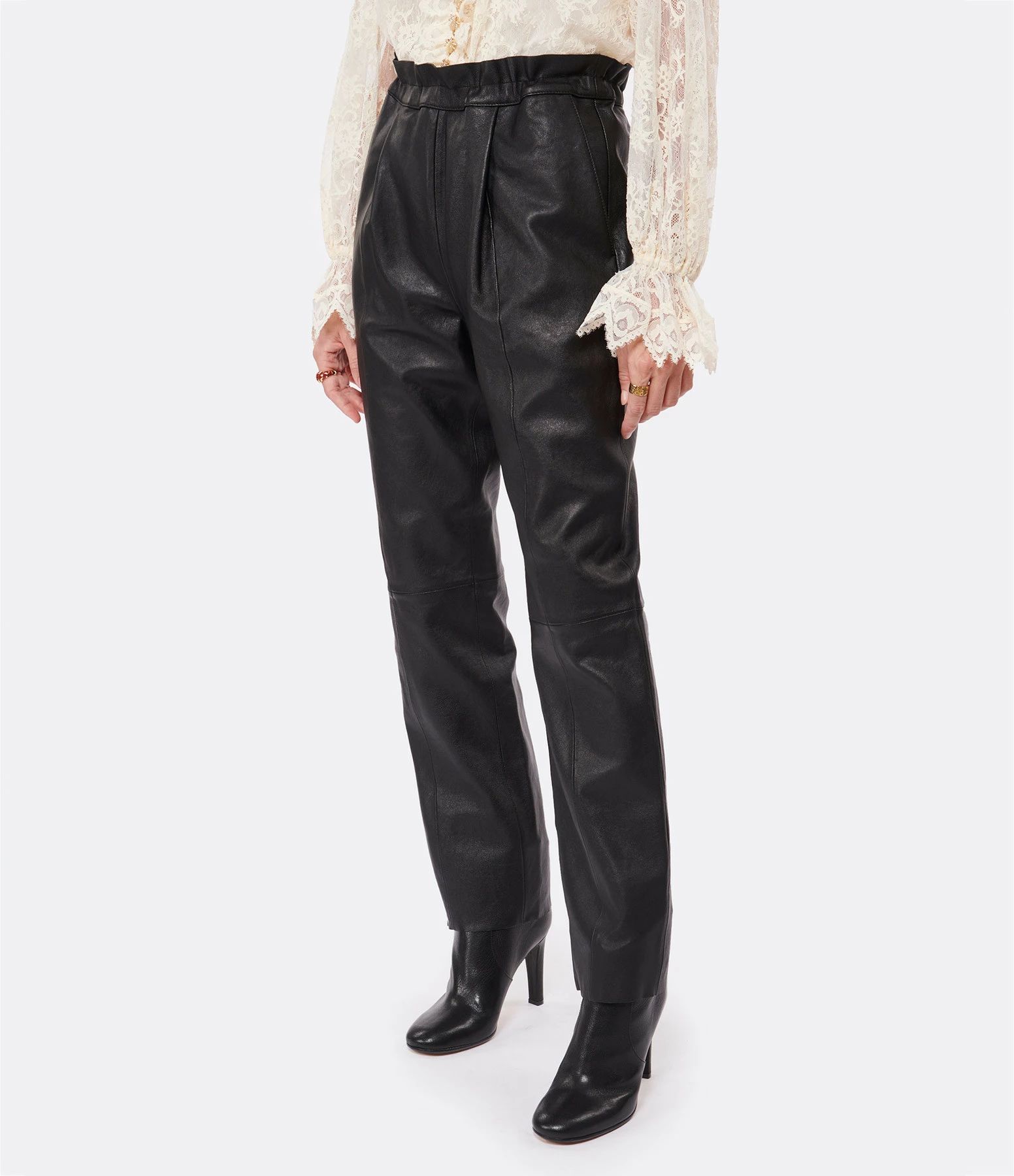 FORTE_FORTE Pantalon Cuir Noir Ombra 3 FORTE_FORTE Pantalon Cuir Noir Ombra - Image 3