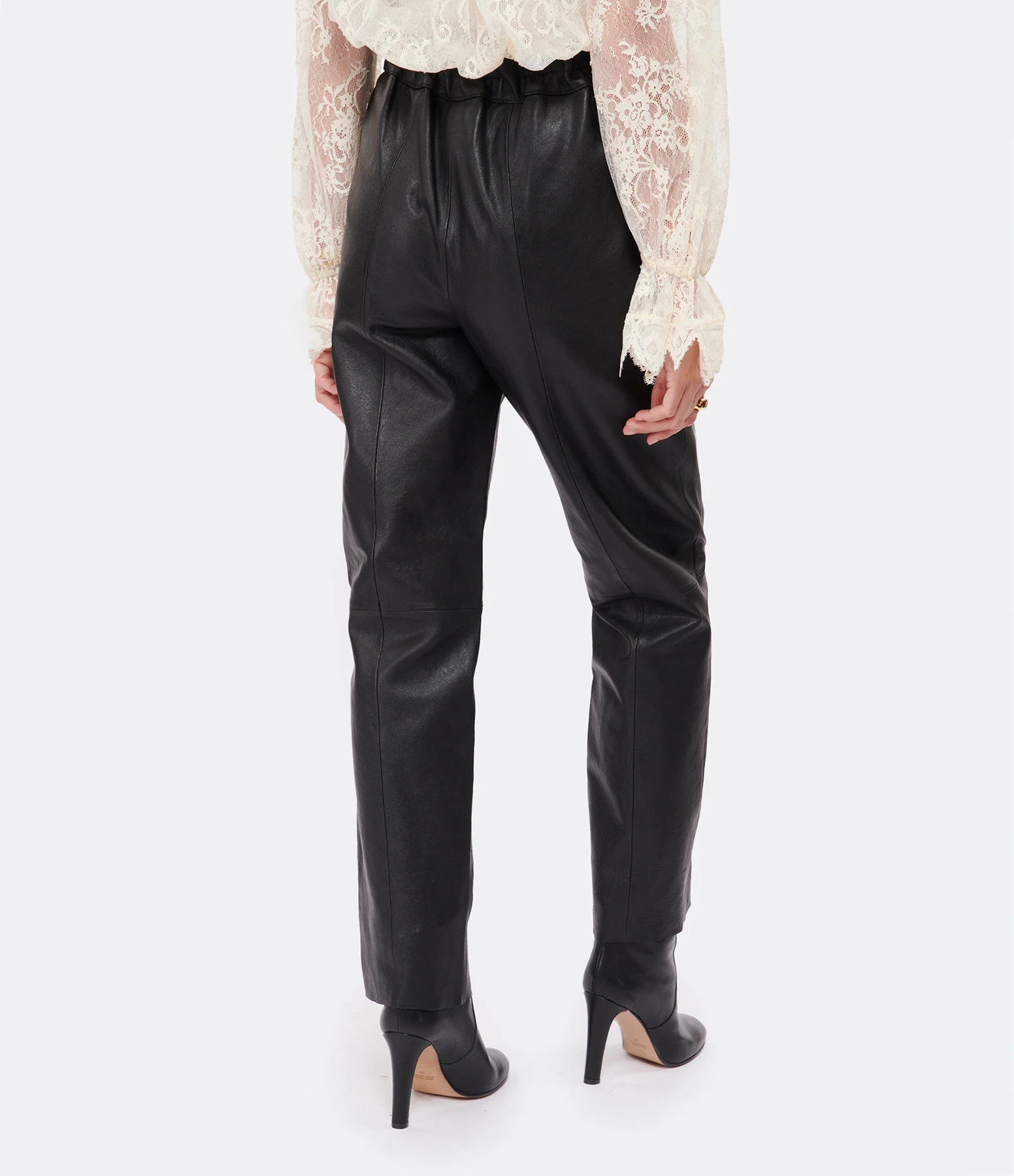 FORTE_FORTE Pantalon Cuir Noir Ombra 4 FORTE_FORTE Pantalon Cuir Noir Ombra - Image 4
