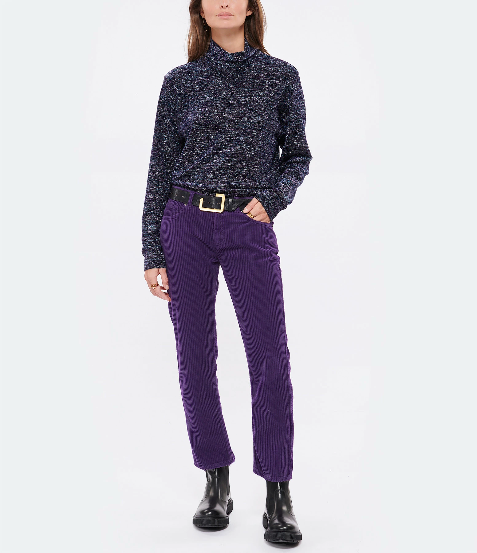 MODETROTTER Pantalon Elias Coton Violet 3 MODETROTTER Pantalon Elias Coton Violet - Image 3