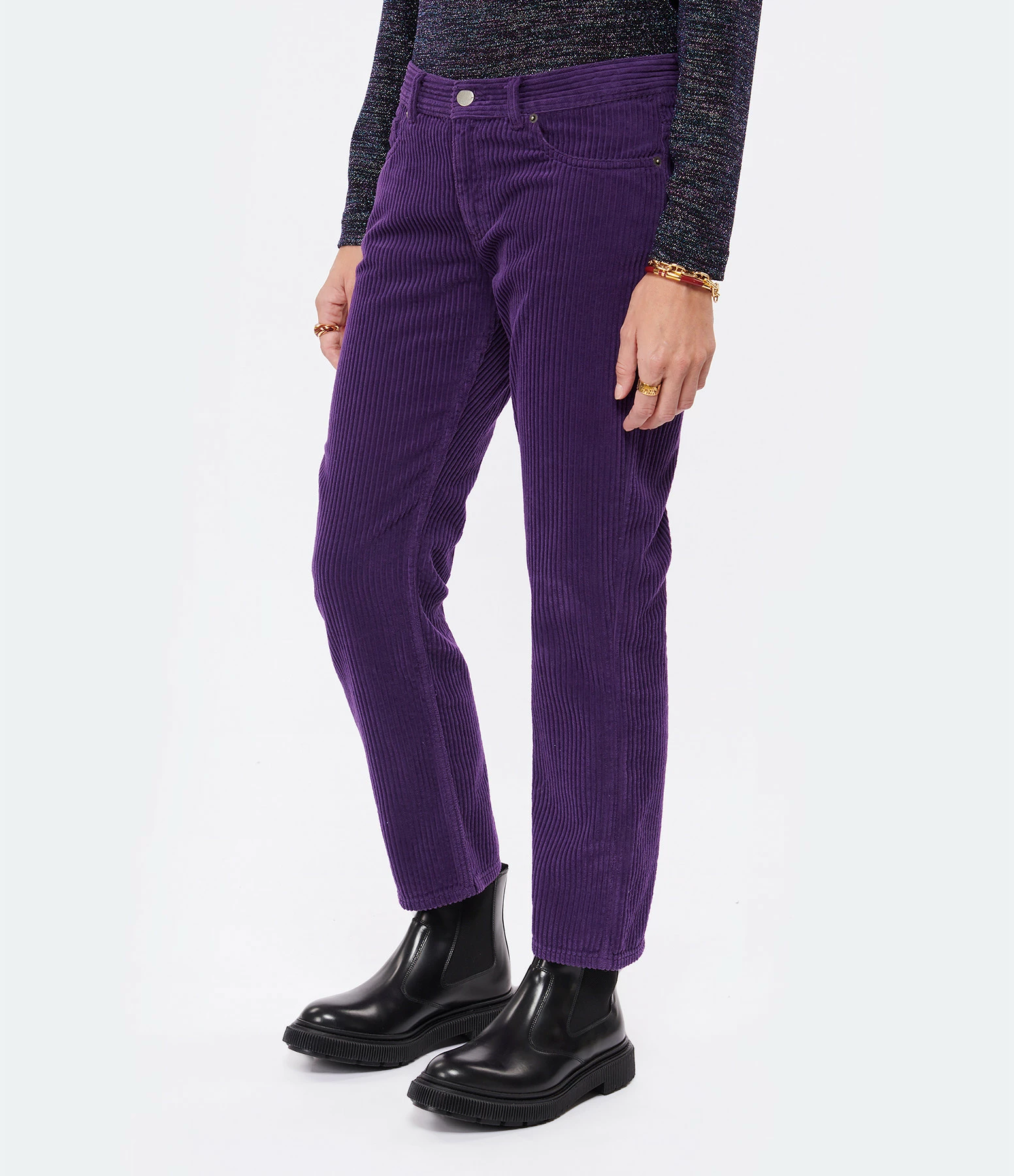 MODETROTTER Pantalon Elias Coton Violet 4 MODETROTTER Pantalon Elias Coton Violet - Image 4