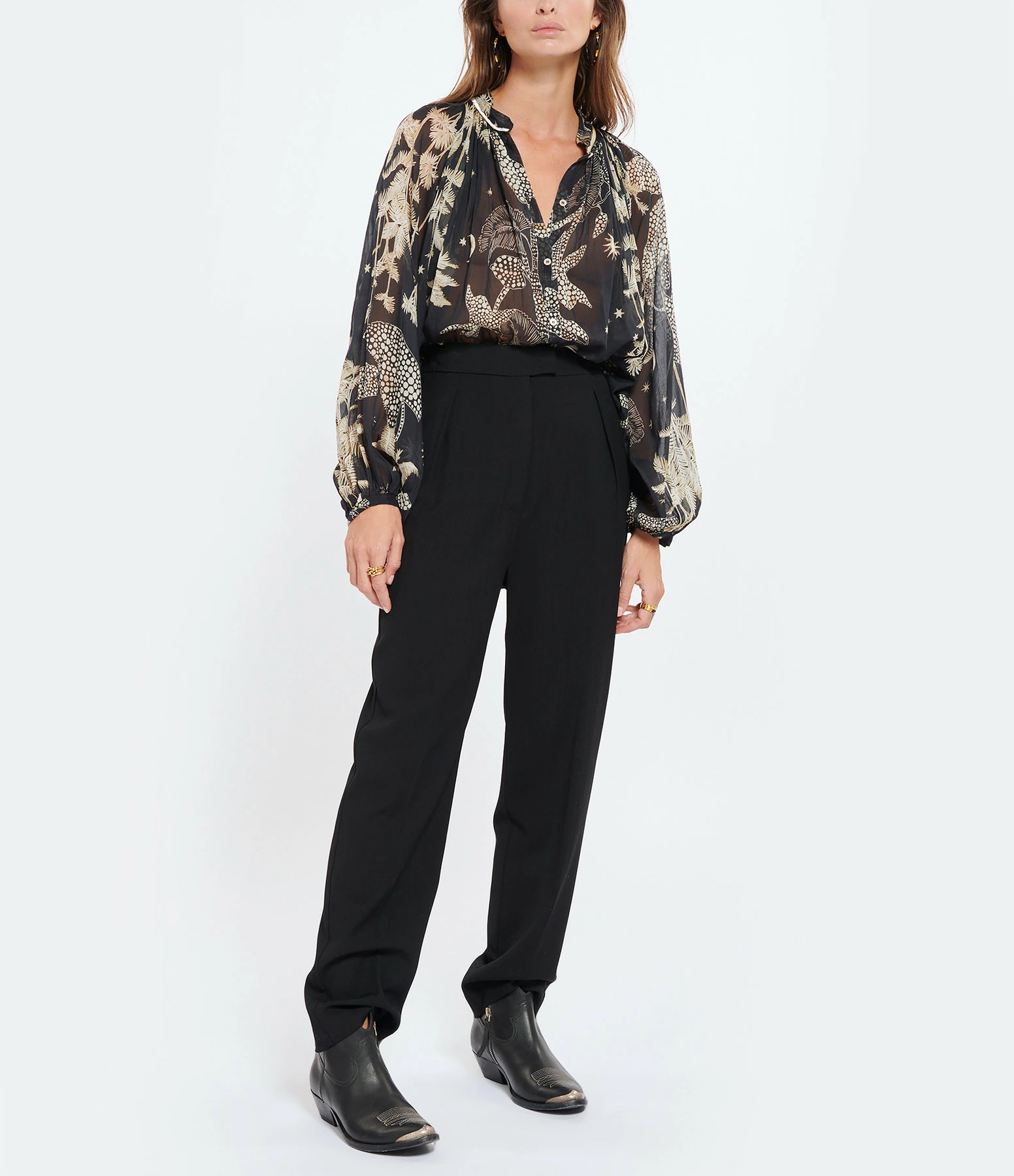 FORTE_FORTE Pantalon Taille Haute Noir 2 FORTE_FORTE Pantalon Taille Haute Noir - Image 2