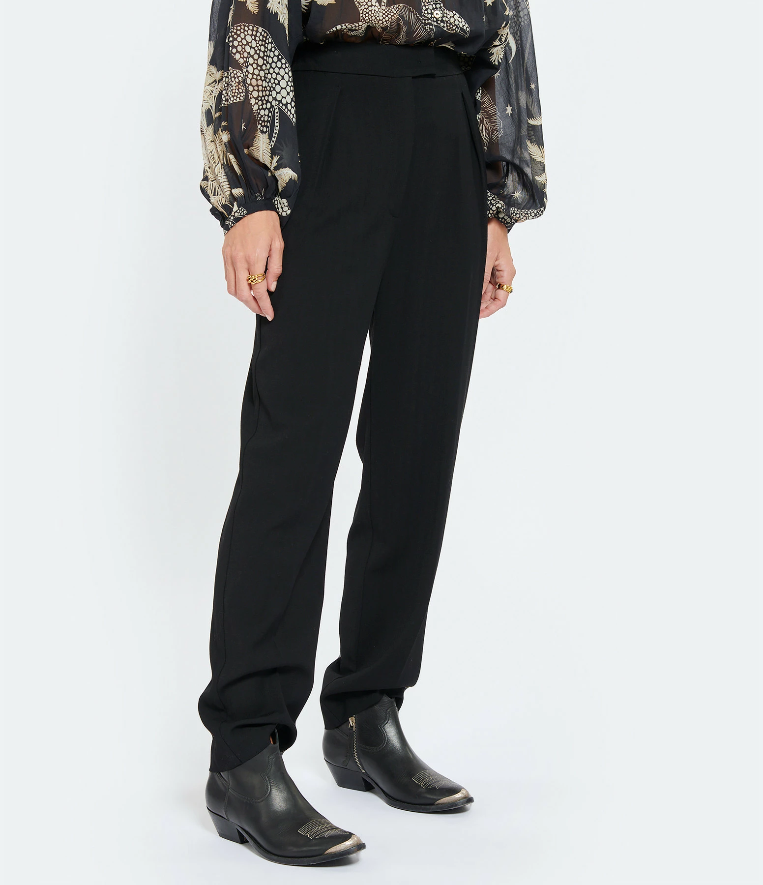 FORTE_FORTE Pantalon Taille Haute Noir 3 FORTE_FORTE Pantalon Taille Haute Noir - Image 3