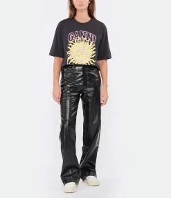 Alternative view of ROTATE Pantalon Droit Noir