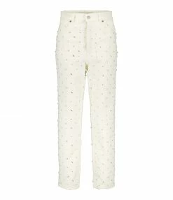 GOLDEN GOOSE Jean Journey Kim Cristaux Coton Écru