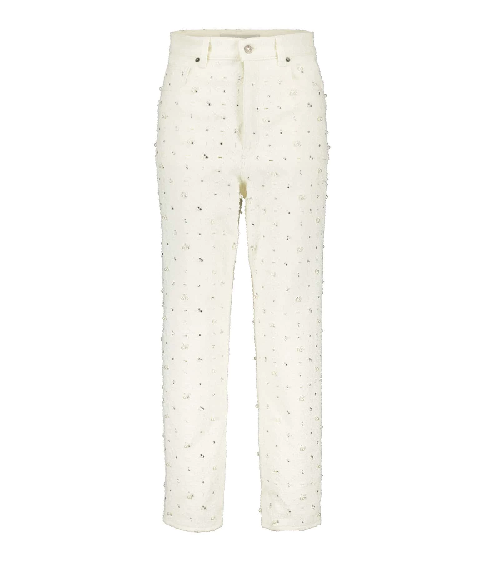 GOLDEN GOOSE Jean Journey Kim Cristaux Coton Écru 1 GOLDEN GOOSE Jean Journey Kim Cristaux Coton Écru