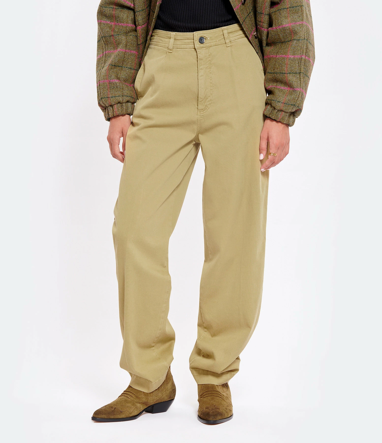 VANESSA BRUNO Pantalon Silver Coton Beige Mastic 4 VANESSA BRUNO Pantalon Silver Coton Beige Mastic - Image 4