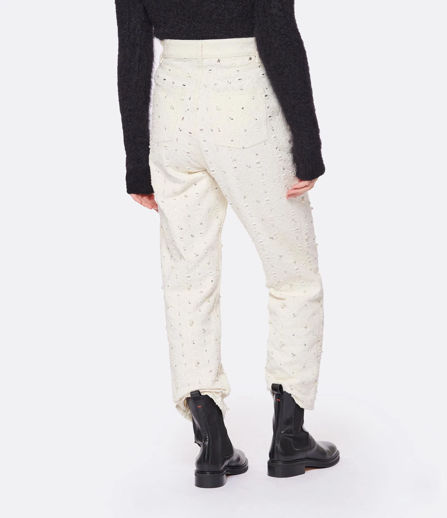GOLDEN GOOSE Jean Journey Kim Cristaux Coton Écru 5 GOLDEN GOOSE Jean Journey Kim Cristaux Coton Écru - Image 5