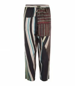 PIERRE-LOUIS MASCIA Pantalon Aloe Soie Imprimé Géométrique