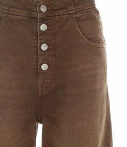 Alternative view of MM6 MAISON MARGIELA Pantalon Taille Haute Coton Marron Délavé