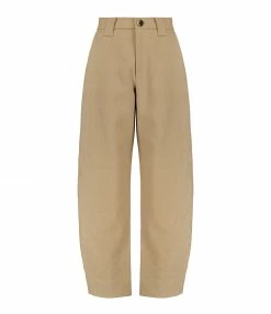 GANNI Pantalon Coton Chêne