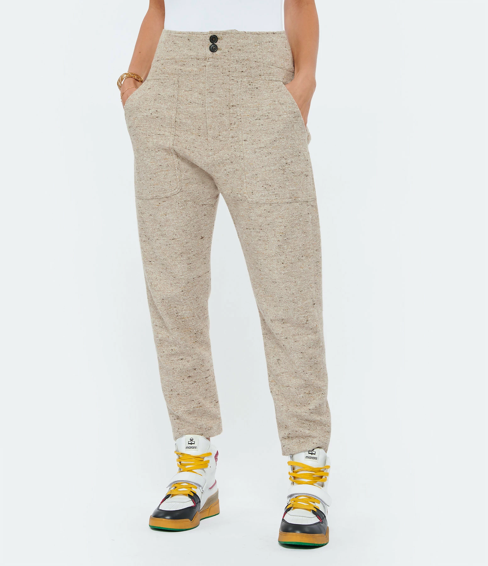 ISABEL MARANT ÉTOILE Pantalon Praluniae Coton Beige 4 ISABEL MARANT ÉTOILE Pantalon Praluniae Coton Beige - Image 4