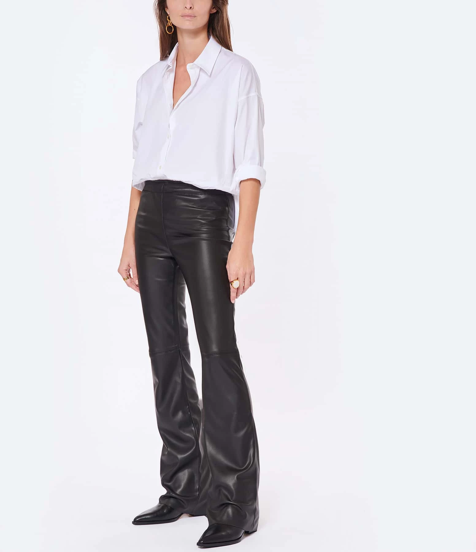 JEANNE VOULAND Pantalon Gill Simili Stretch Noir 4 JEANNE VOULAND Pantalon Gill Simili Stretch Noir - Image 4