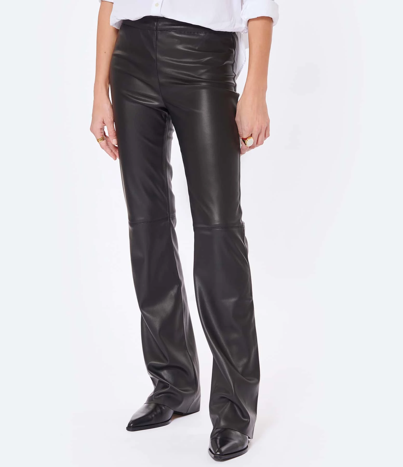 JEANNE VOULAND Pantalon Gill Simili Stretch Noir 5 JEANNE VOULAND Pantalon Gill Simili Stretch Noir - Image 5