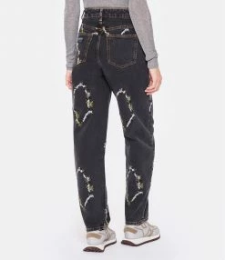 GANNI Pantalon Denim Organique Broderies Noir Délavé 7 GANNI Pantalon Denim Organique Broderies Noir Délavé -Boutique UGG unnamed file 2004