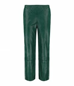 MAEVY MOUVEMENT LIBRE Pantalon Cuir Vegan Vert Bouteille
