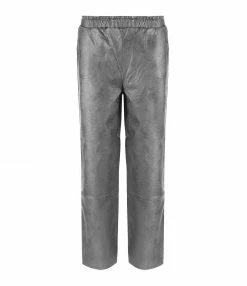 MAEVY MOUVEMENT LIBRE Pantalon Cuir Vegan Argenté