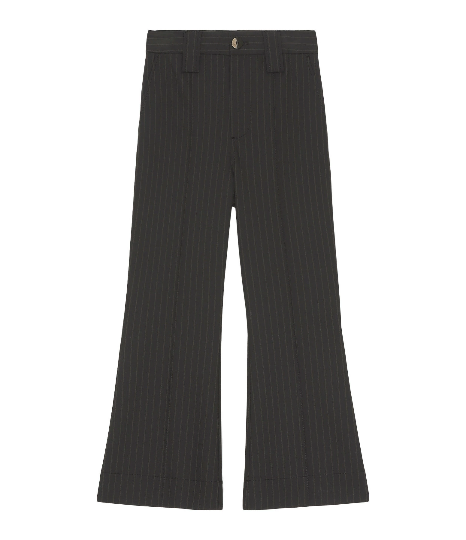 GANNI Pantalon Stretch Rayures Noir 1 GANNI Pantalon Stretch Rayures Noir