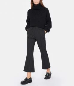 Alternative view of GANNI Pantalon Stretch Rayures Noir