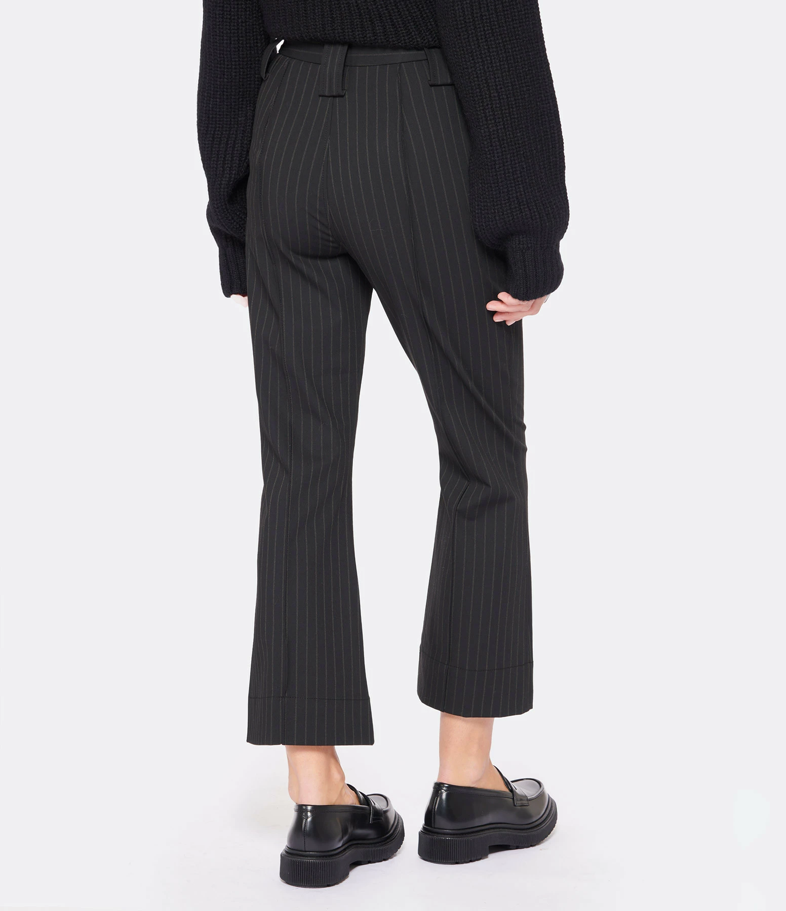 GANNI Pantalon Stretch Rayures Noir 4 GANNI Pantalon Stretch Rayures Noir - Image 4