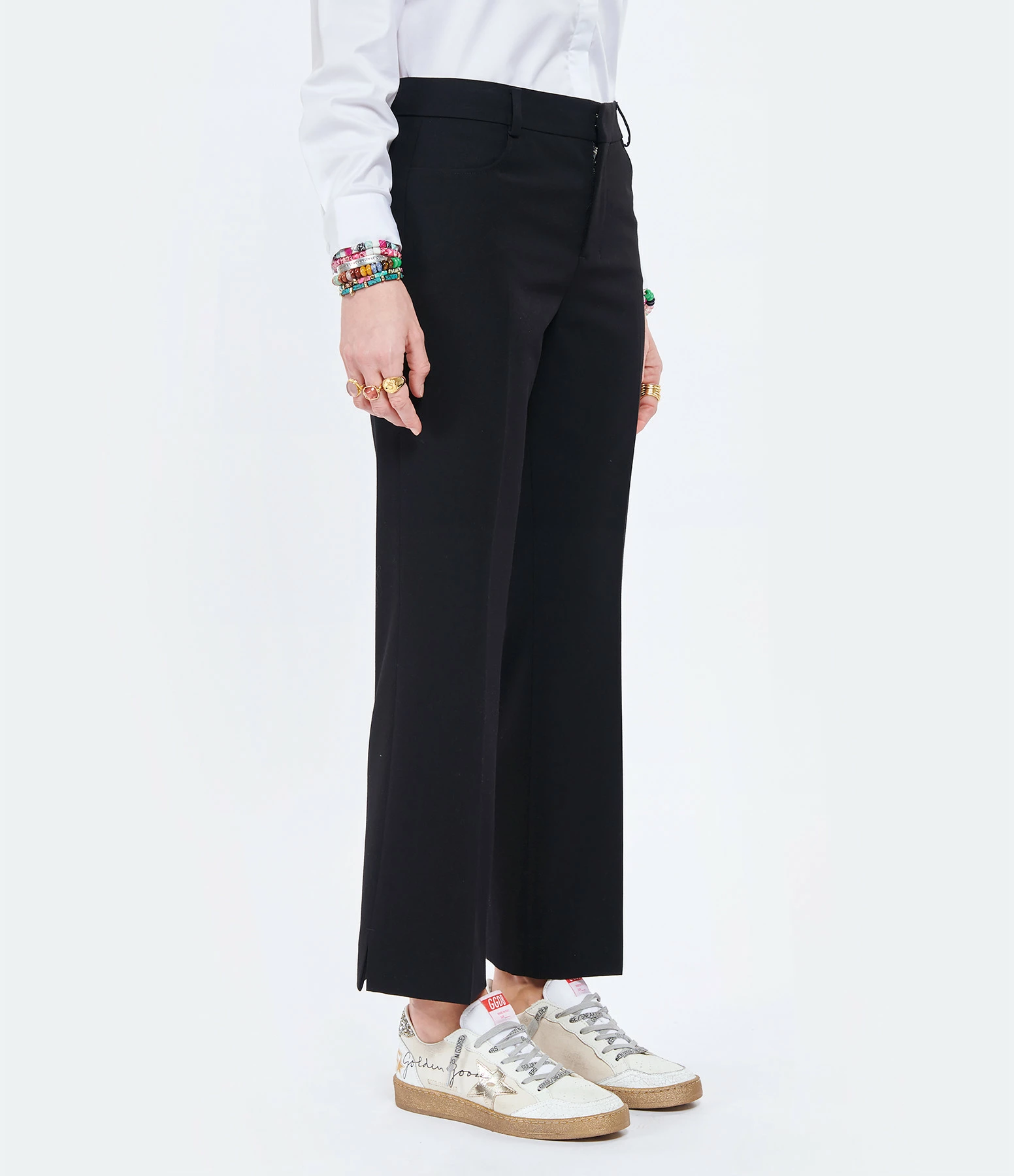 AMI PARIS Pantalon Flare Laine Noir 4 AMI PARIS Pantalon Flare Laine Noir - Image 4