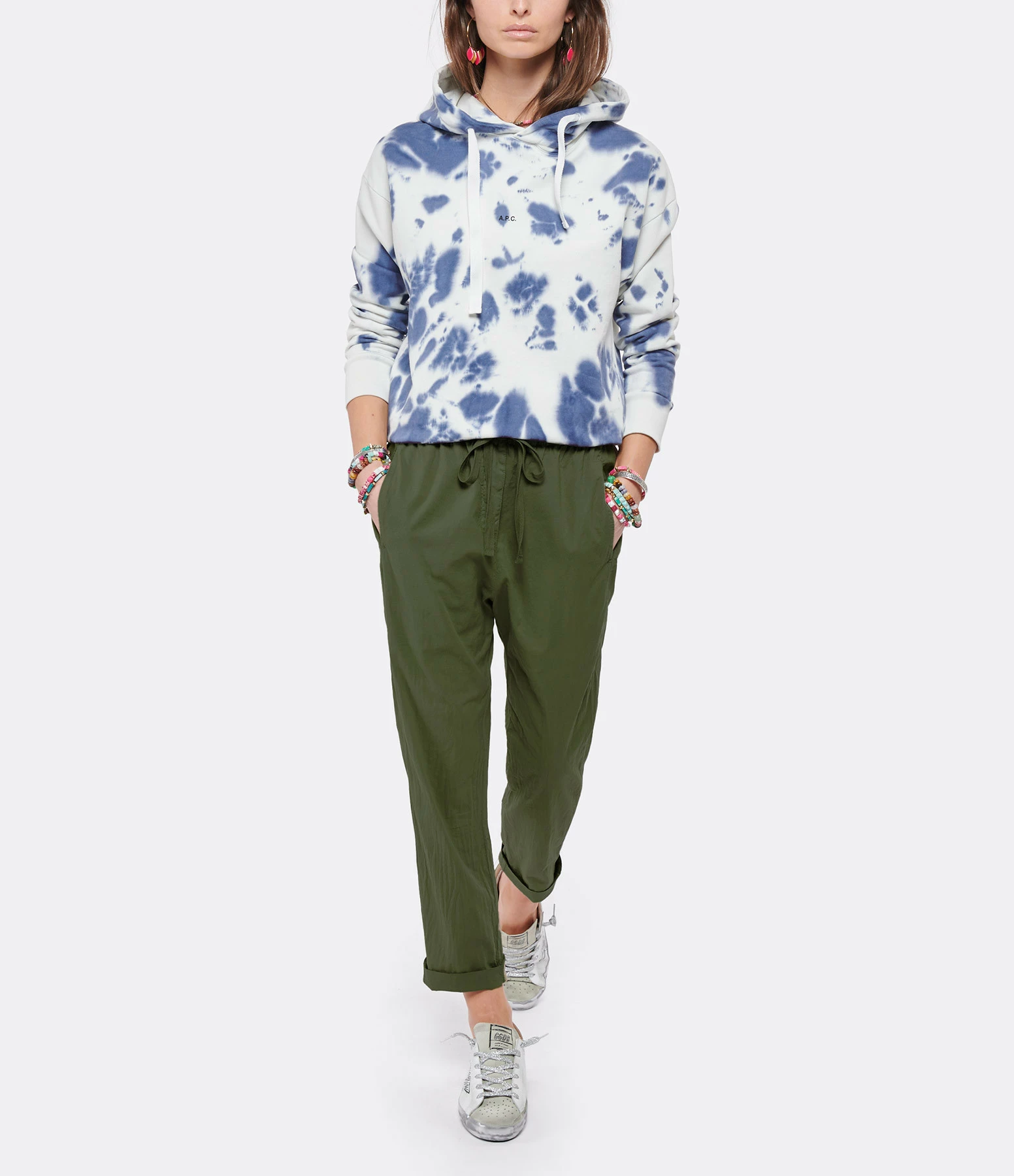 XIRENA Pantalon Fin Draper Coton Vert Aloe 3 XIRENA Pantalon Fin Draper Coton Vert Aloe - Image 3