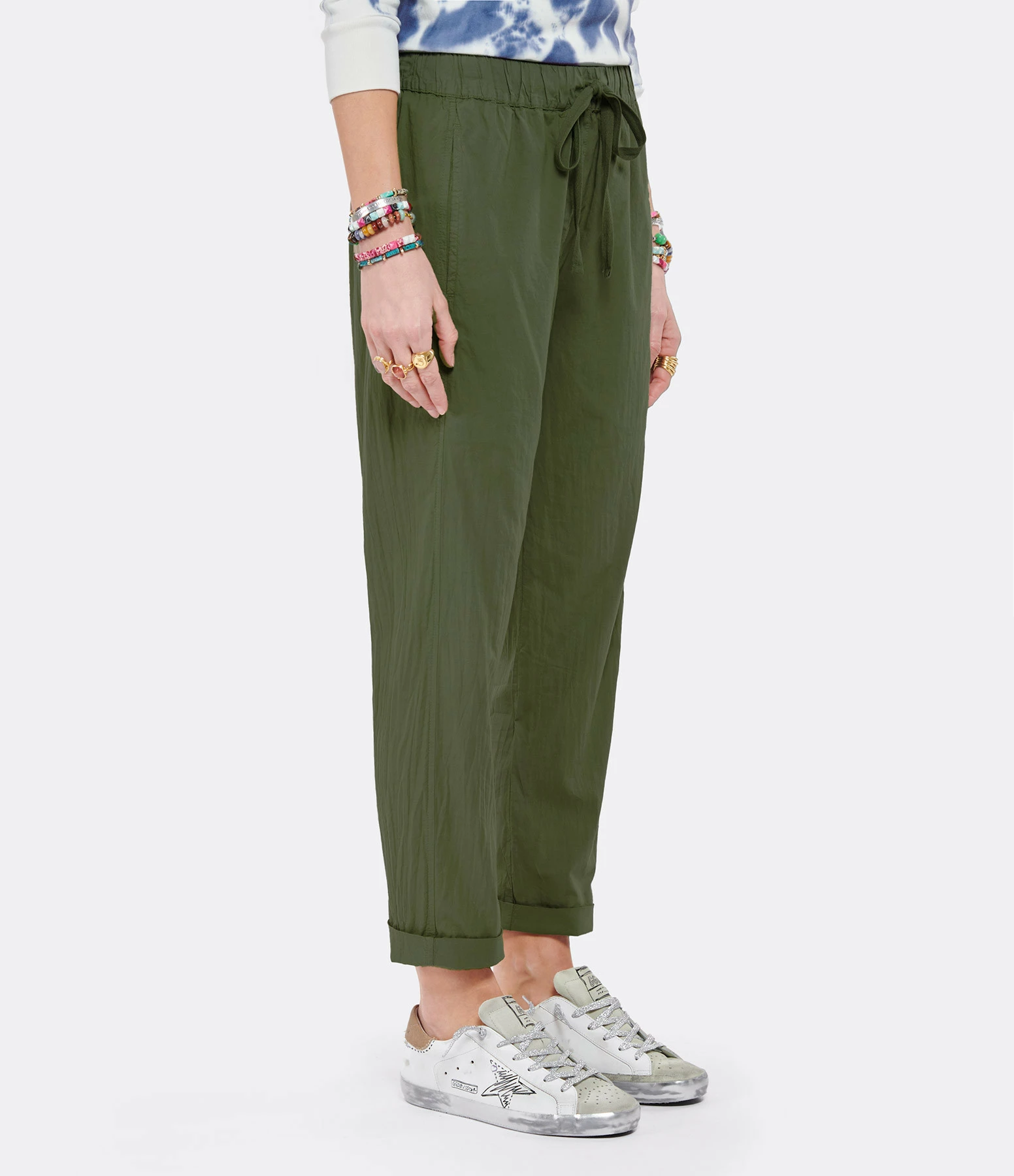 XIRENA Pantalon Fin Draper Coton Vert Aloe 4 XIRENA Pantalon Fin Draper Coton Vert Aloe - Image 4