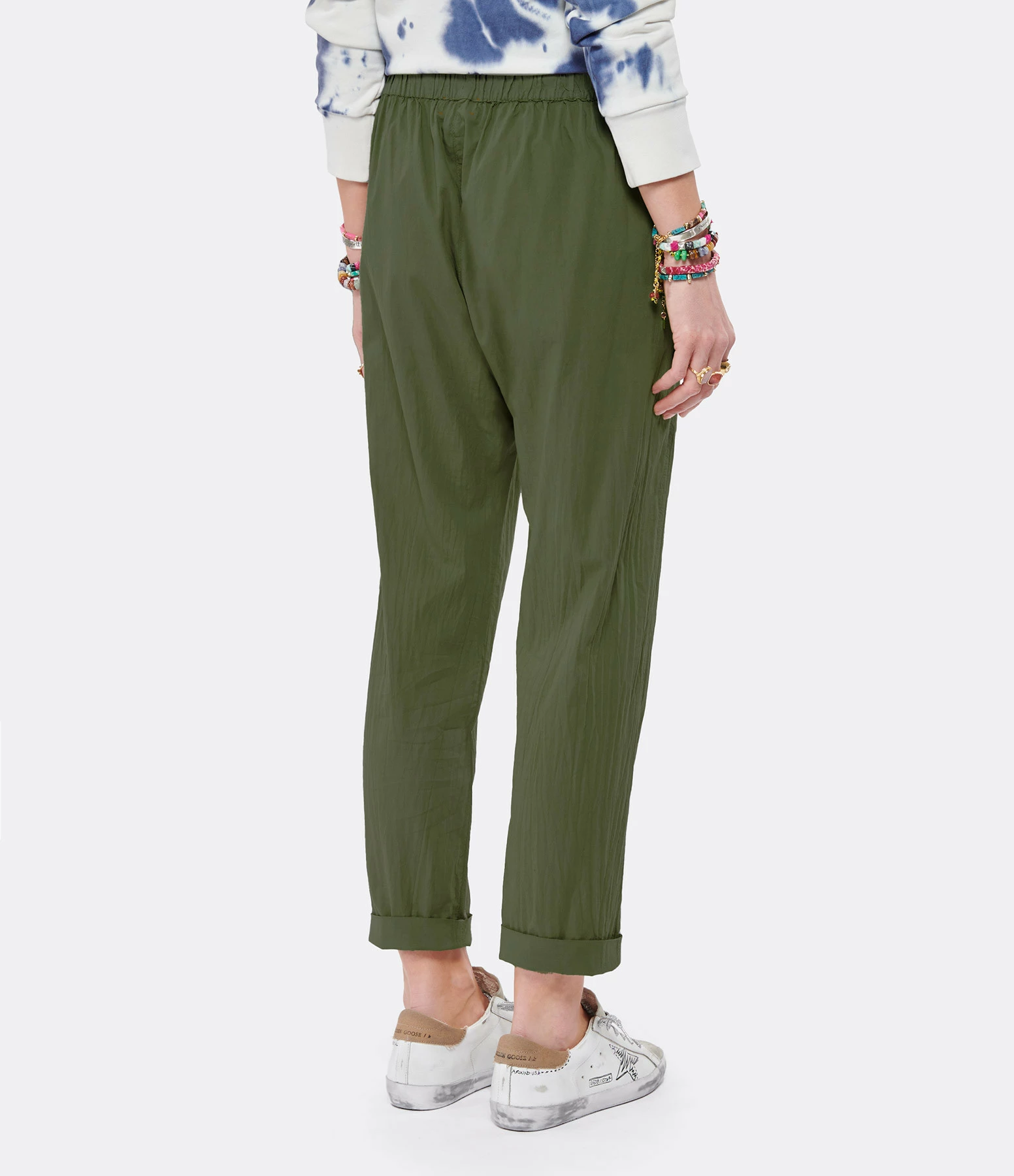 XIRENA Pantalon Fin Draper Coton Vert Aloe 5 XIRENA Pantalon Fin Draper Coton Vert Aloe - Image 5