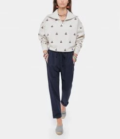 XIRENA Pantalon Fin Draper Coton Bleu Navy -Boutique UGG unnamed file 2119